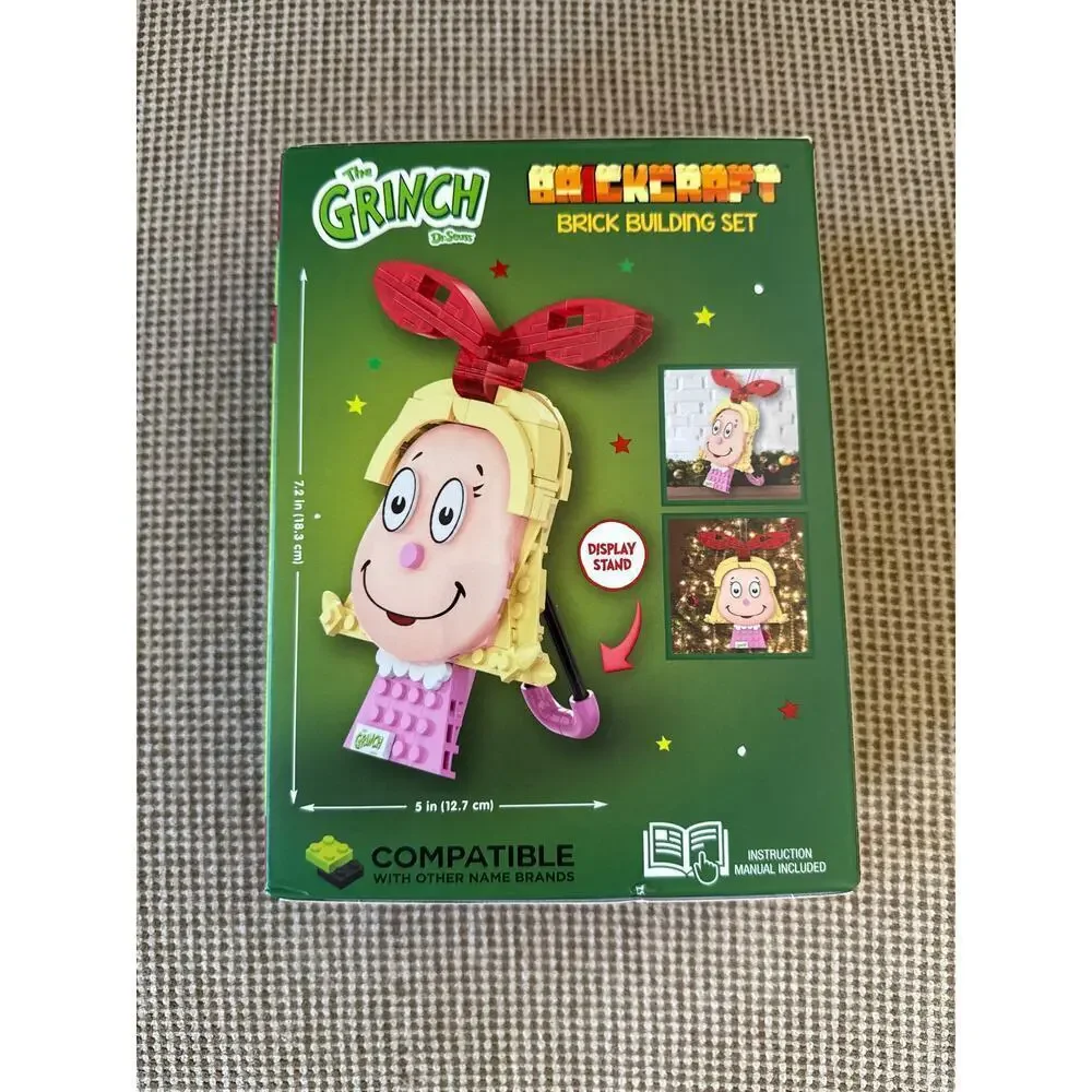 NIB Brickcraft Grinch Cindy Lou Christmas Ornament Decoration Stocking Stuffer